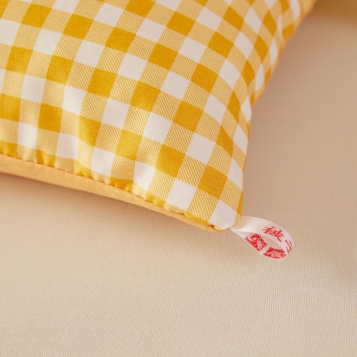 91家纺网 家纺一手货源 找家纺 美尔惠家纺 2025新款无印水洗棉格子春秋被冬被被子被芯学生季被芯 黄小格