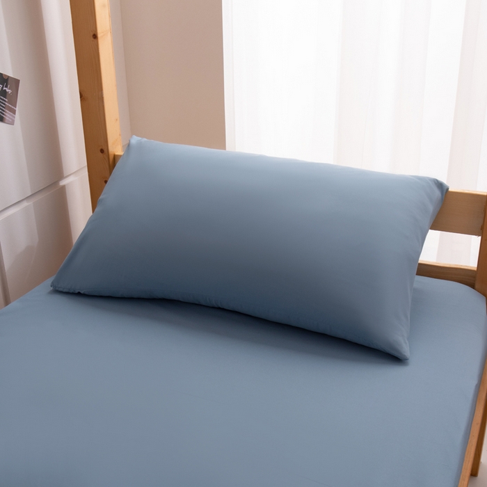 91家纺网 家纺一手货源 找家纺 暖季家纺2025新款无印风学生防水床笠 防水-海水蓝