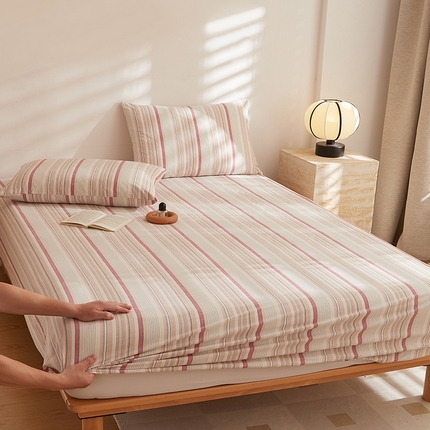 91家纺网 家纺一手货源 找家纺 DoDo 兜兜 2025新款全棉纯棉水洗棉大床床笠【可定做尺寸】 米拉-棕