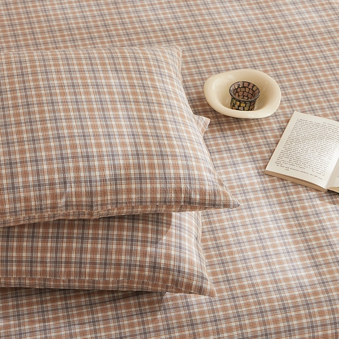 91家纺网 家纺一手货源 找家纺 DoDo 兜兜 2025新款全棉纯棉水洗棉大床床笠【可定做尺寸】 麦田-咖