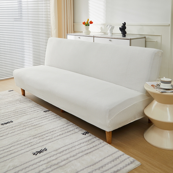 91家纺网 家纺一手货源 找家纺 逐日沙发套2025新款玉米绒沙发床套 白色