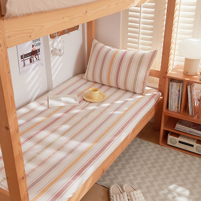 91家纺网 家纺一手货源 找家纺 DoDo 兜兜 2025新款全棉纯棉水洗棉学生床笠【可定做尺寸】 里威-深咖