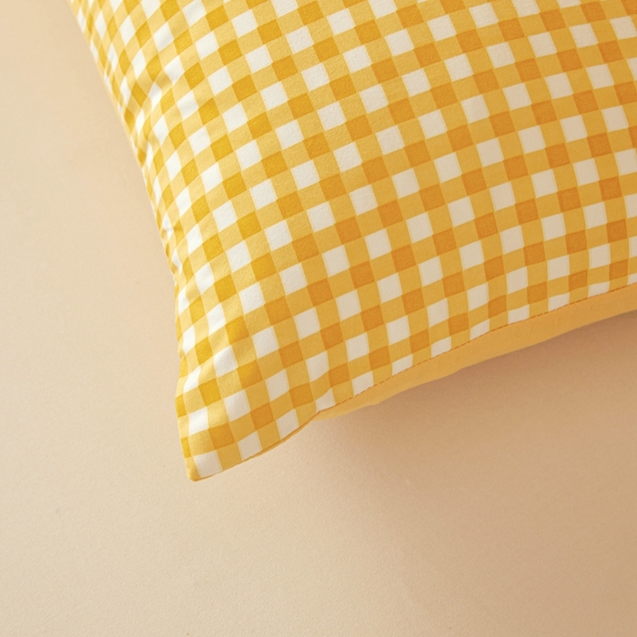 91家纺网 家纺一手货源 找家纺 美尔惠家纺 2025新款无印水洗棉格子春秋被冬被被子被芯学生季被芯 黄小格