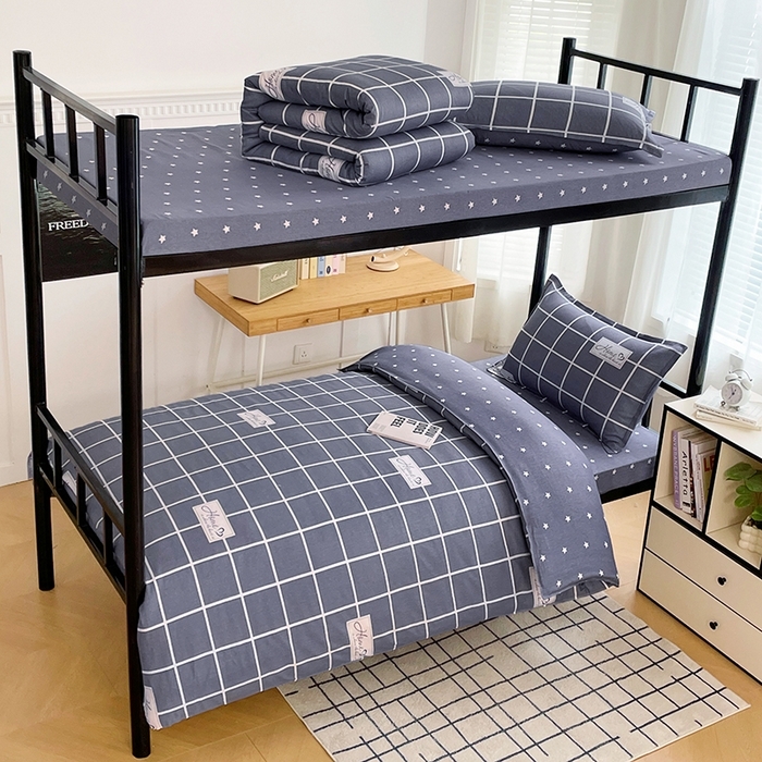 91家纺网 家纺一手货源 找家纺 （总）锦润 2025新款印花12868全棉学生宿舍三件套纯棉六件套