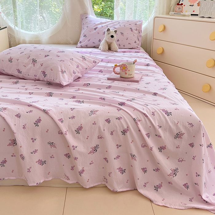 91家纺网 家纺一手货源 找家纺 （总）彩韵家纺 2025新款印花木m双层纱床单系列