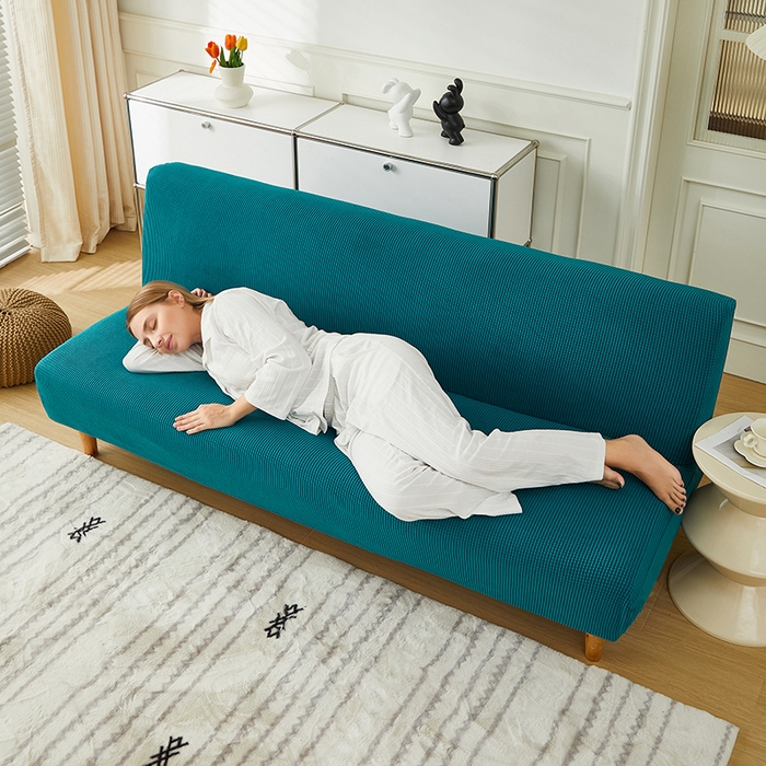 91家纺网 家纺一手货源 找家纺 逐日沙发套2025新款玉米绒沙发床套 青石蓝