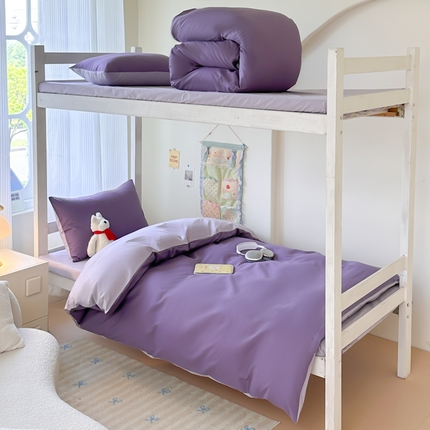 91家纺网 家纺一手货源 找家纺 （总）简冠家纺 2025新款13372全棉纯色学生三件套