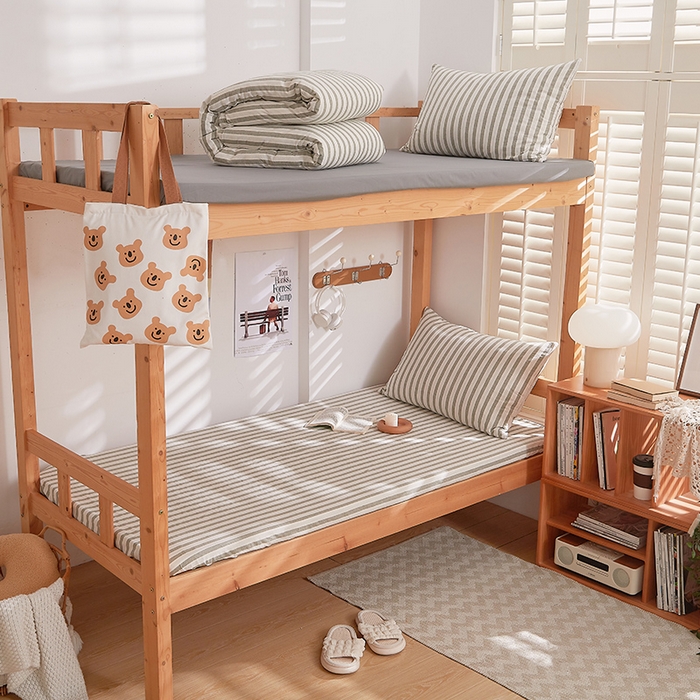 91家纺网 家纺一手货源 找家纺 DoDo 兜兜 2026新款全棉纯棉水洗棉学生床笠【可定做尺寸】 北辰-灰