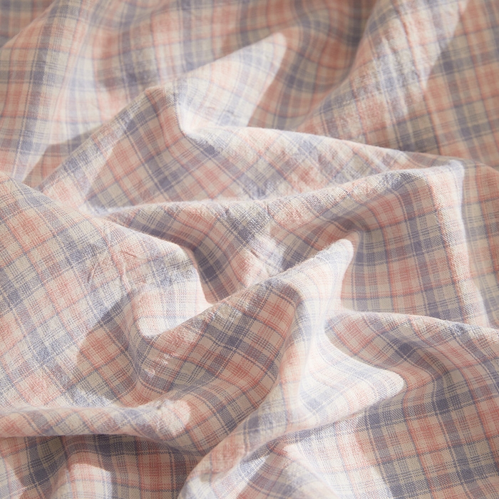 91家纺网 家纺一手货源 找家纺 DoDo 兜兜 2025新款全棉纯棉水洗棉系列单枕套【可定做尺寸】 米雅-桔蓝