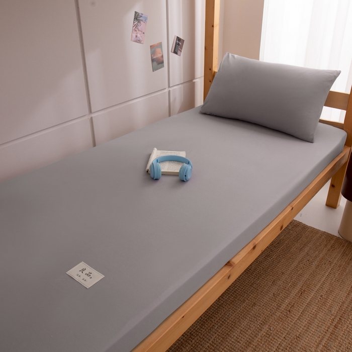 91家纺网 家纺一手货源 找家纺 暖季家纺2025新款无印风学生防水床笠 防水-魅影灰