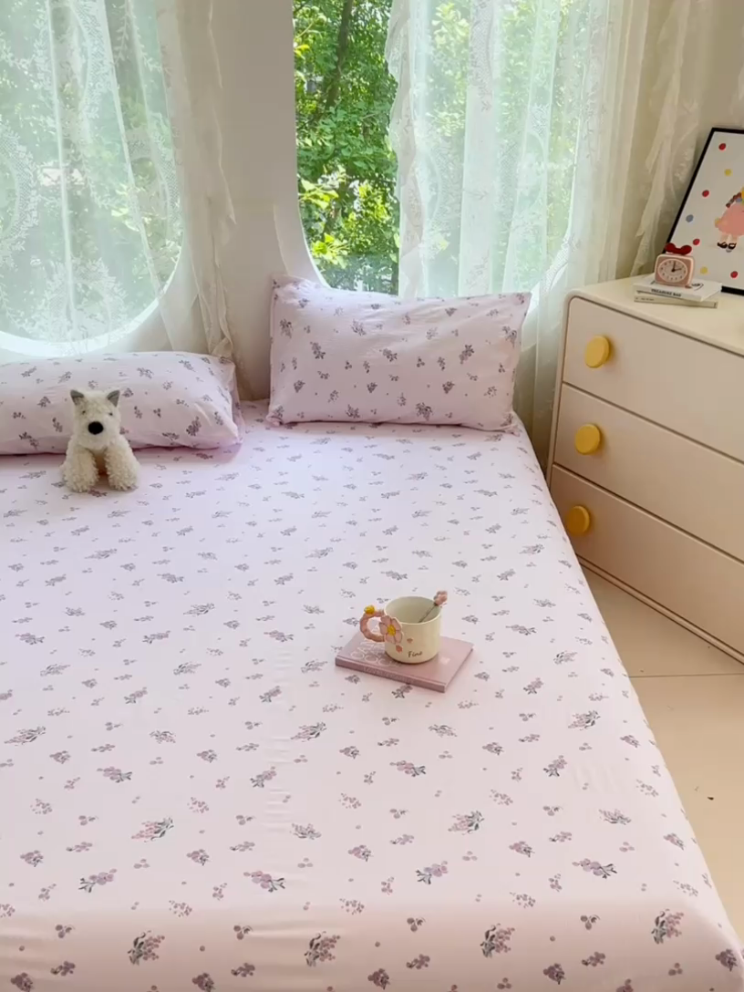 91家纺网 家纺一手货源 找家纺 （总）彩韵家纺 2025新款印花木m双层纱床单系列