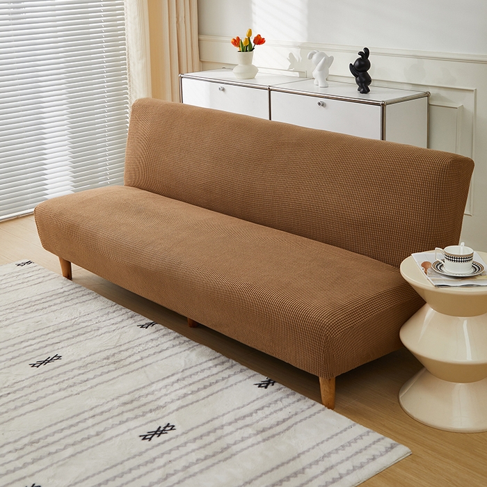 91家纺网 家纺一手货源 找家纺 逐日沙发套2025新款玉米绒沙发床套 驼色