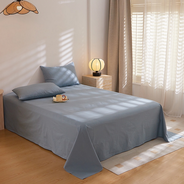 91家纺网 家纺一手货源 找家纺 DoDo 兜兜 2026新款全棉纯棉水洗棉系列单床单【可定做尺寸】 海盐兰