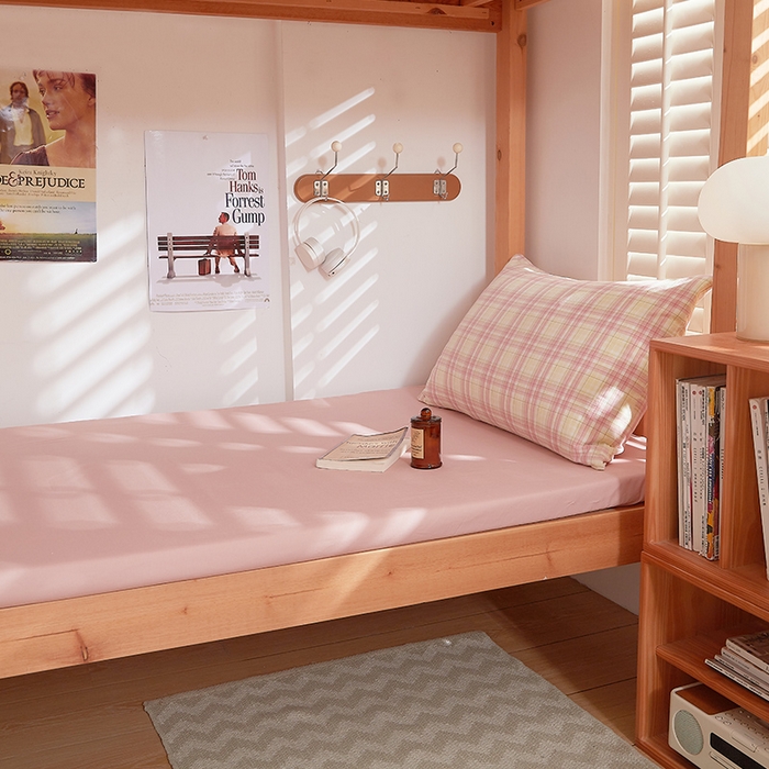 91家纺网 家纺一手货源 找家纺 DoDo 兜兜 2026新款全棉纯棉水洗棉学生床笠【可定做尺寸】 茶粉