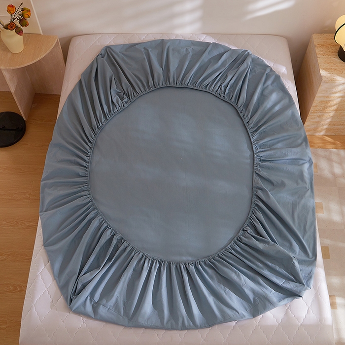 91家纺网 家纺一手货源 找家纺 DoDo 兜兜 2026新款全棉纯棉水洗棉大床床笠【可定做尺寸】 海盐兰