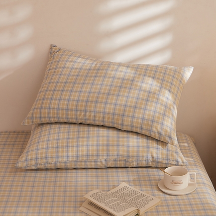 DoDo 兜兜 2025新款全棉纯棉水洗棉系列单枕套【可定做尺寸】 麦田-灰蓝