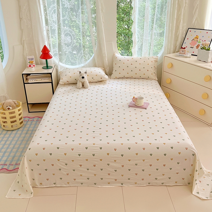 91家纺网 家纺一手货源 找家纺 （总）卡迪熊家纺 2025新款印花木m双层纱床单系列