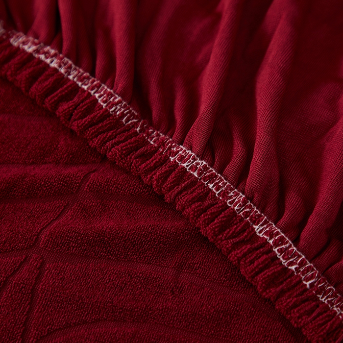 91家纺网 家纺一手货源 找家纺 逐日沙发套2025新款大树叶沙发床套 防水提花大树叶 -酒红