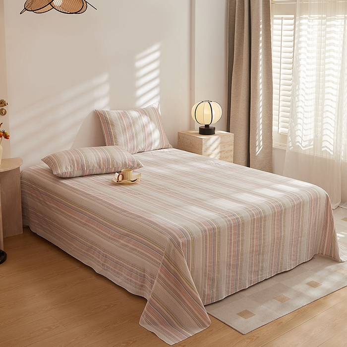 91家纺网 家纺一手货源 找家纺 DoDo 兜兜 2026新款全棉纯棉水洗棉系列单床单【可定做尺寸】 米拉-粉