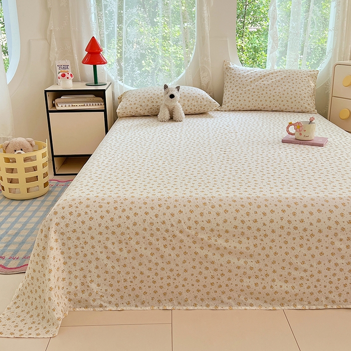 91家纺网 家纺一手货源 找家纺 卡迪熊家纺 2025新款印花木m双层纱床单系列 木m双层纱-幽梦玫瑰