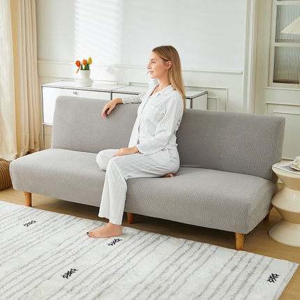 逐日沙发套2025新款玉米绒沙发床套 浅灰