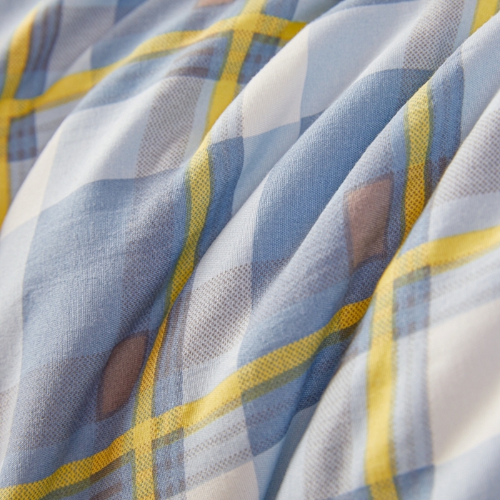 91家纺网 家纺一手货源 找家纺 美尔惠家纺 2025新款无印水洗棉格子春秋被冬被被子被芯学生季被芯 简兮兰