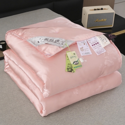 2025新款印花提花蠶絲被 粉色