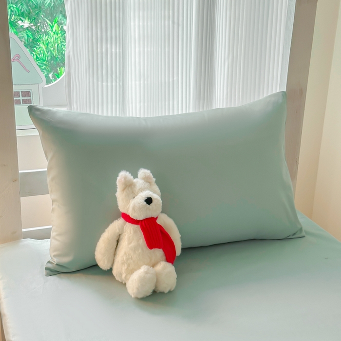 91家纺网 家纺一手货源 找家纺 简冠家纺 2025新款13372全棉纯色学生三件套 浅绿