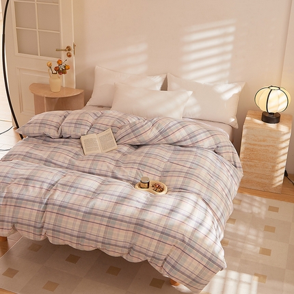 91家纺网 家纺一手货源 找家纺 DoDo 兜兜 2025新款全棉纯棉水洗棉系列单被套【可定做尺寸】 森沐-蓝