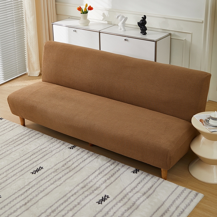 91家纺网 家纺一手货源 找家纺 逐日沙发套2025新款玉米绒沙发床套 驼色