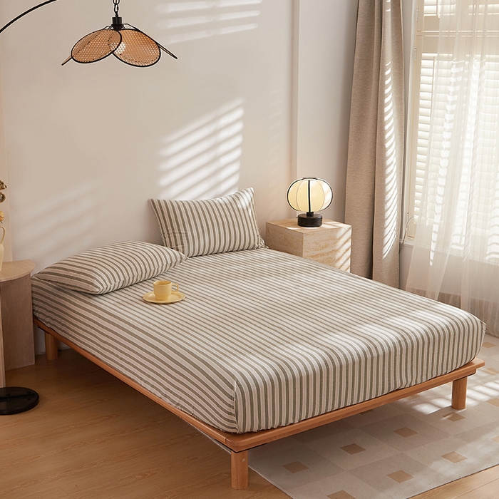 91家纺网 家纺一手货源 找家纺 DoDo 兜兜 2025新款全棉纯棉水洗棉大床床笠【可定做尺寸】 北辰-灰