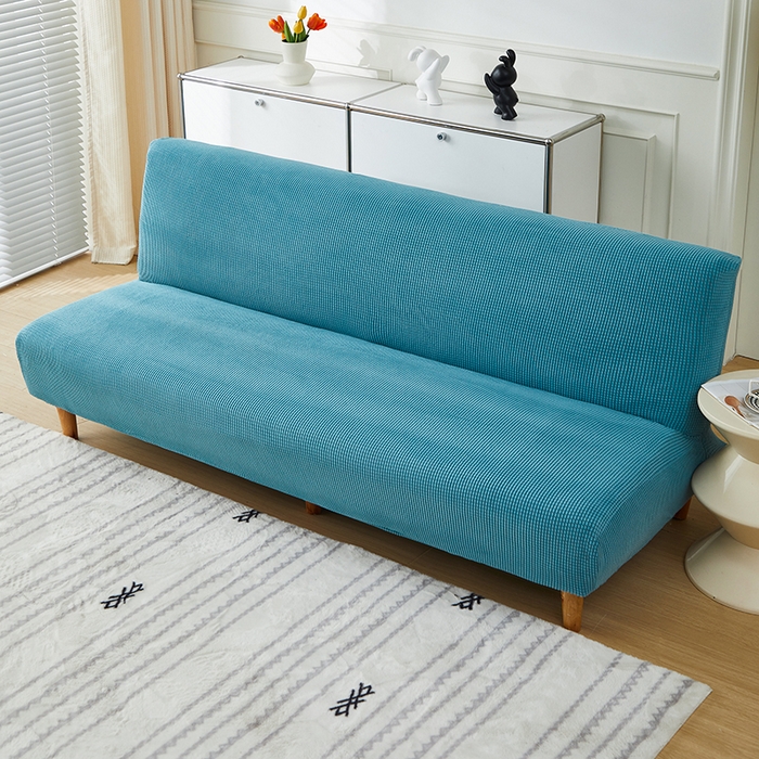 91家纺网 家纺一手货源 找家纺 逐日沙发套2025新款玉米绒沙发床套 西湖蓝