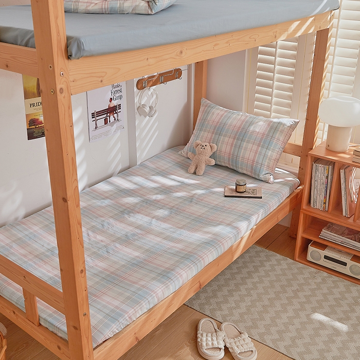 91家纺网 家纺一手货源 找家纺 DoDo 兜兜 2025新款全棉纯棉水洗棉学生床笠【可定做尺寸】 森沐-绿