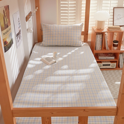 DoDo 兜兜 2025新款全棉纯棉水洗棉学生床笠【可定做尺寸】 麦田-灰蓝