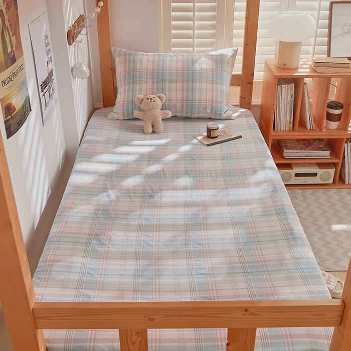 91家纺网 家纺一手货源 找家纺 DoDo 兜兜 2025新款全棉纯棉水洗棉学生床笠【可定做尺寸】 森沐-绿