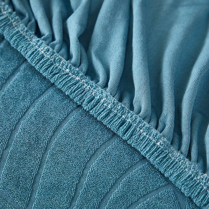 91家纺网 家纺一手货源 找家纺 逐日沙发套2025新款大树叶沙发床套 防水提花大树叶 -湖蓝