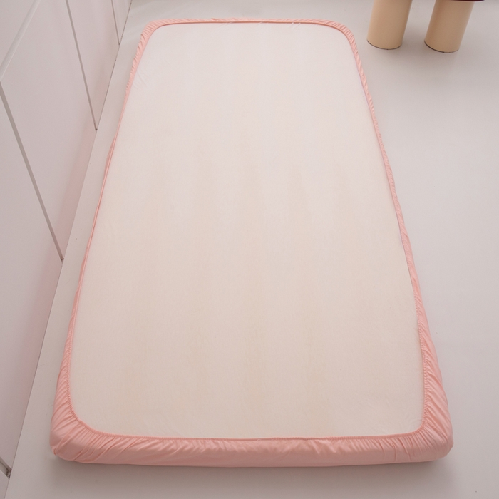 91家纺网 家纺一手货源 找家纺 暖季家纺2025新款无印风学生防水床笠 防水-珊瑚粉