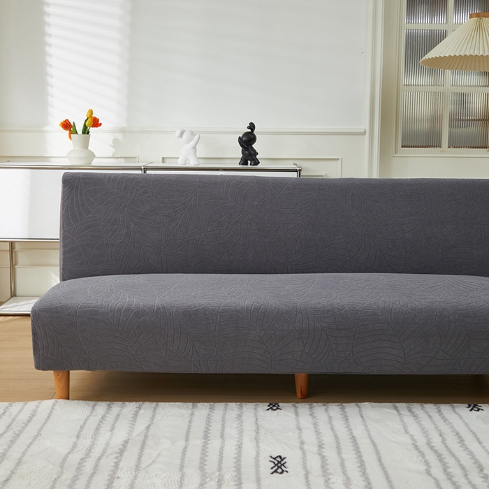 91家纺网 家纺一手货源 找家纺 逐日沙发套2025新款大树叶沙发床套 防水提花大树叶 -深灰