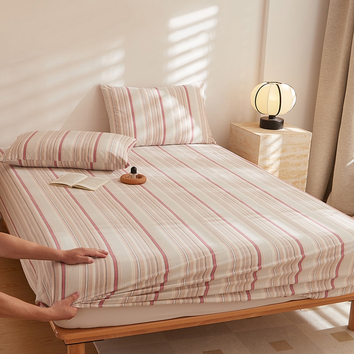 91家纺网 家纺一手货源 找家纺 DoDo 兜兜 2025新款全棉纯棉水洗棉大床床笠【可定做尺寸】 米拉-棕