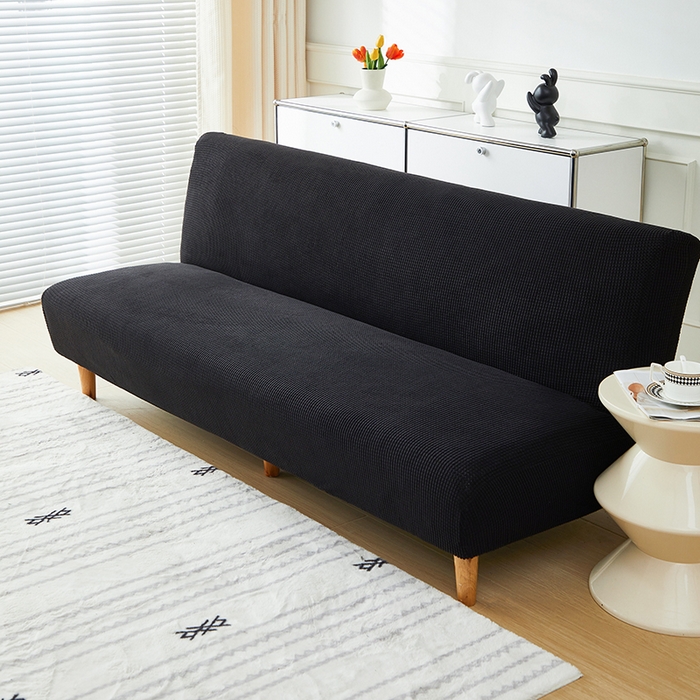 91家纺网 家纺一手货源 找家纺 逐日沙发套2025新款玉米绒沙发床套 黑色