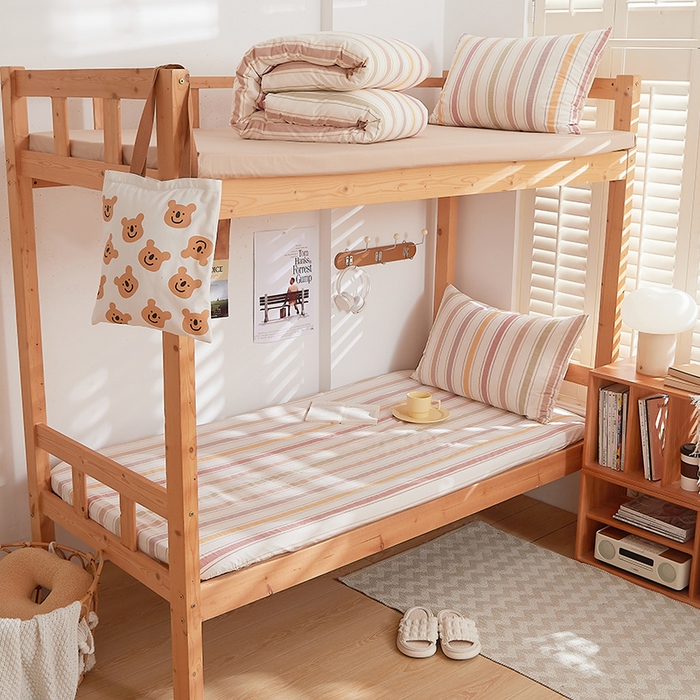 91家纺网 家纺一手货源 找家纺 DoDo 兜兜 2025新款全棉纯棉水洗棉学生床笠【可定做尺寸】 里威-深咖