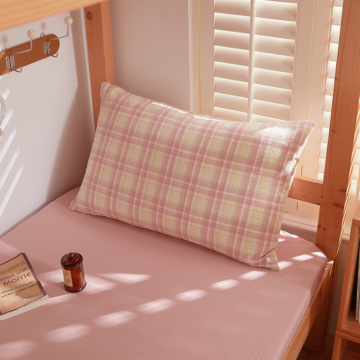 91家纺网 家纺一手货源 找家纺 DoDo 兜兜 2026新款全棉纯棉水洗棉学生床笠【可定做尺寸】 茶粉