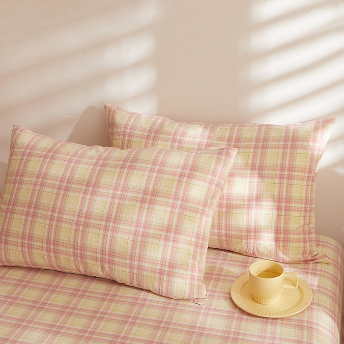 91家纺网 家纺一手货源 找家纺 DoDo 兜兜 2025新款全棉纯棉水洗棉大床床笠【可定做尺寸】 曼达-粉