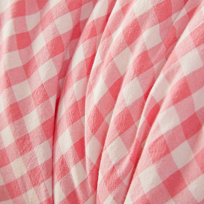 91家纺网 家纺一手货源 找家纺 美尔惠家纺 2025新款无印水洗棉格子春秋被冬被被子被芯学生季被芯 粉小格