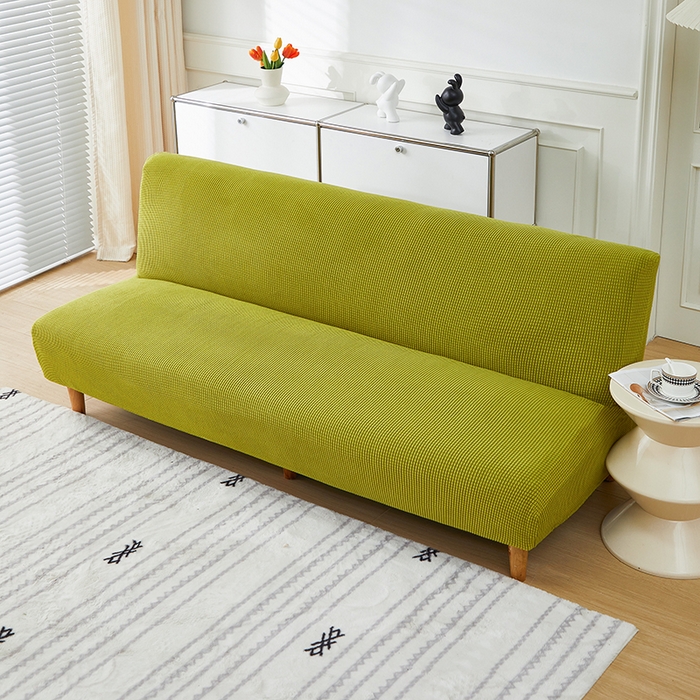 91家纺网 家纺一手货源 找家纺 逐日沙发套2025新款玉米绒沙发床套 翠绿黄
