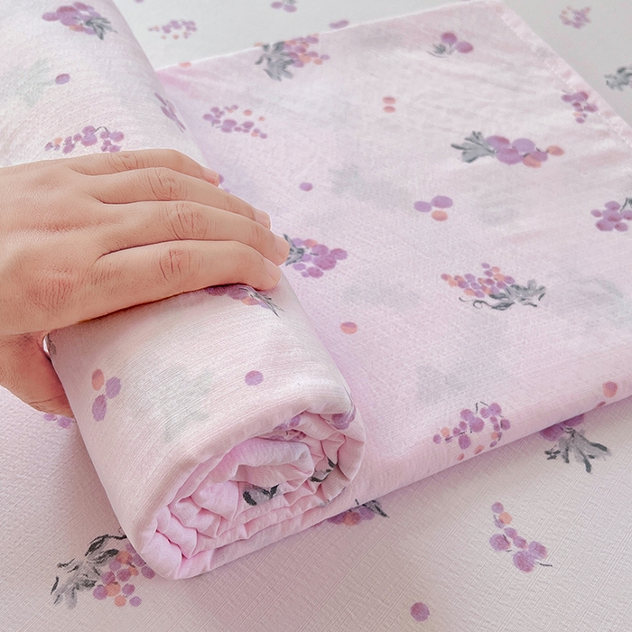 91家纺网 家纺一手货源 找家纺 （总）彩韵家纺 2025新款印花木m双层纱床单系列