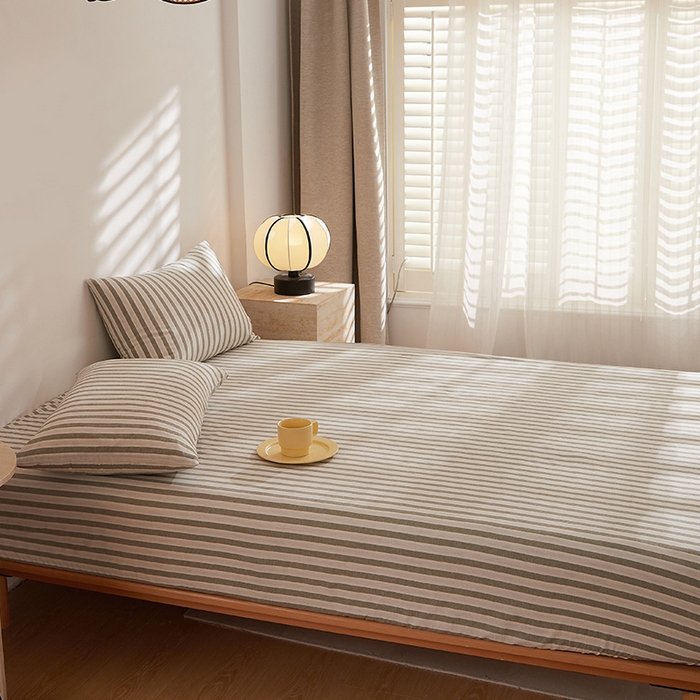 91家纺网 家纺一手货源 找家纺 DoDo 兜兜 2025新款全棉纯棉水洗棉大床床笠【可定做尺寸】 北辰-灰