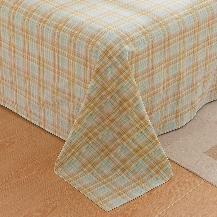 91家纺网 家纺一手货源 找家纺 DoDo 兜兜 2026新款全棉纯棉水洗棉系列单床单【可定做尺寸】 曼达-绿