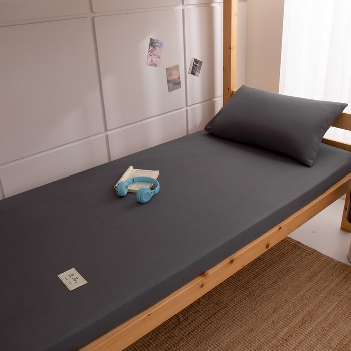 91家纺网 家纺一手货源 找家纺 暖季家纺2025新款无印风学生防水床笠 防水-高级灰