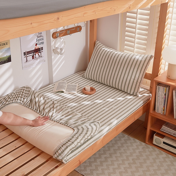 91家纺网 家纺一手货源 找家纺 DoDo 兜兜 2026新款全棉纯棉水洗棉学生床笠【可定做尺寸】 北辰-灰